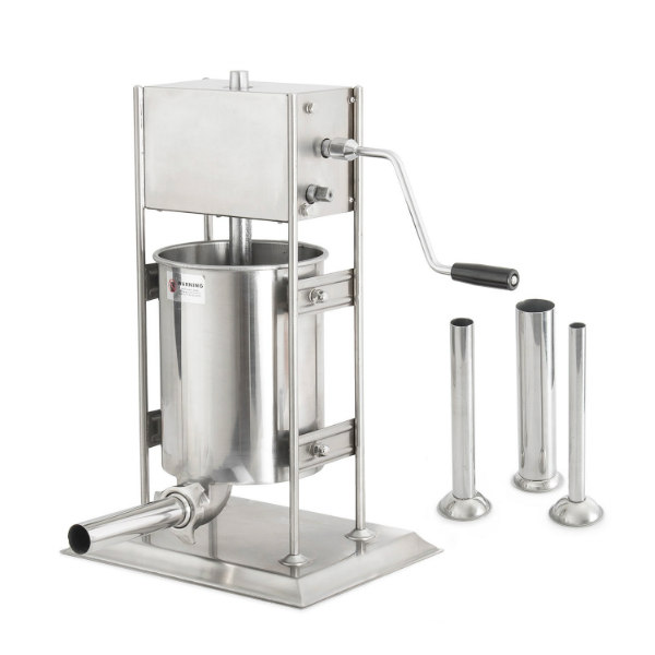 Embutidora-manual-de-10-litros Embutidora industrial para carniceria marca Bakerman 10 lbs. Equipo industrial para carniceria. Venta de equipo industrial para carniceria en Guatemala