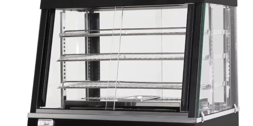 Vitrina mantenedora de productos calientes marca Bakerman 95cm negra. - Equipro S.A. - Venta de equipo industrial para restaurante.