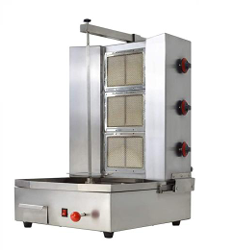 Trompo asador de tacos 3 quemadores infrarrojos Marca Torkell - Equipro S.A. - Equipo industrial para restaurante Guatemala.