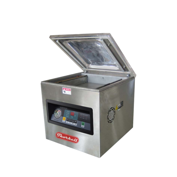 La empacadora Torkell es un equipo diseñado para trabajo continuo ya que cuenta con 2 barras de sellado de 40 cm para realizar hasta de 4 a 6 empaques por ciclo dependiendo el tamaño del producto. Diseñada para comercios independientes, carnicerías, restaurantes, tiendas departamentales, etc. Alarga la vida de productos perecederos ya que extrae el oxígeno y sella la bolsa.