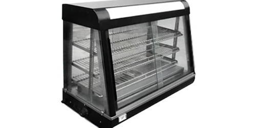 Vitrina caliente 1.20 cms con vaporizador marca Bakerman negra - Equipro S.A. - Venta de equipo industrial para restaurante.